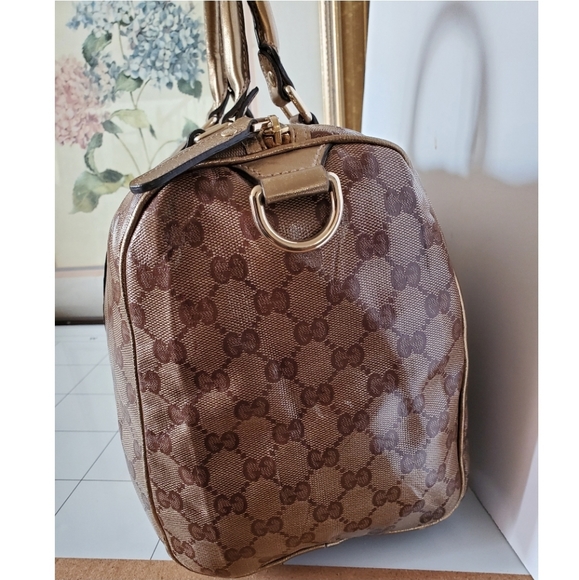 GUCCI GOLD CRYSTAL CANVAS MEDIUM JOY BOSTON BAG - Picture 6 of 13